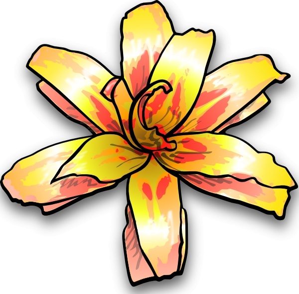 600x589 Yellow Flower Clip Art Free Vector In Open Office Drawing