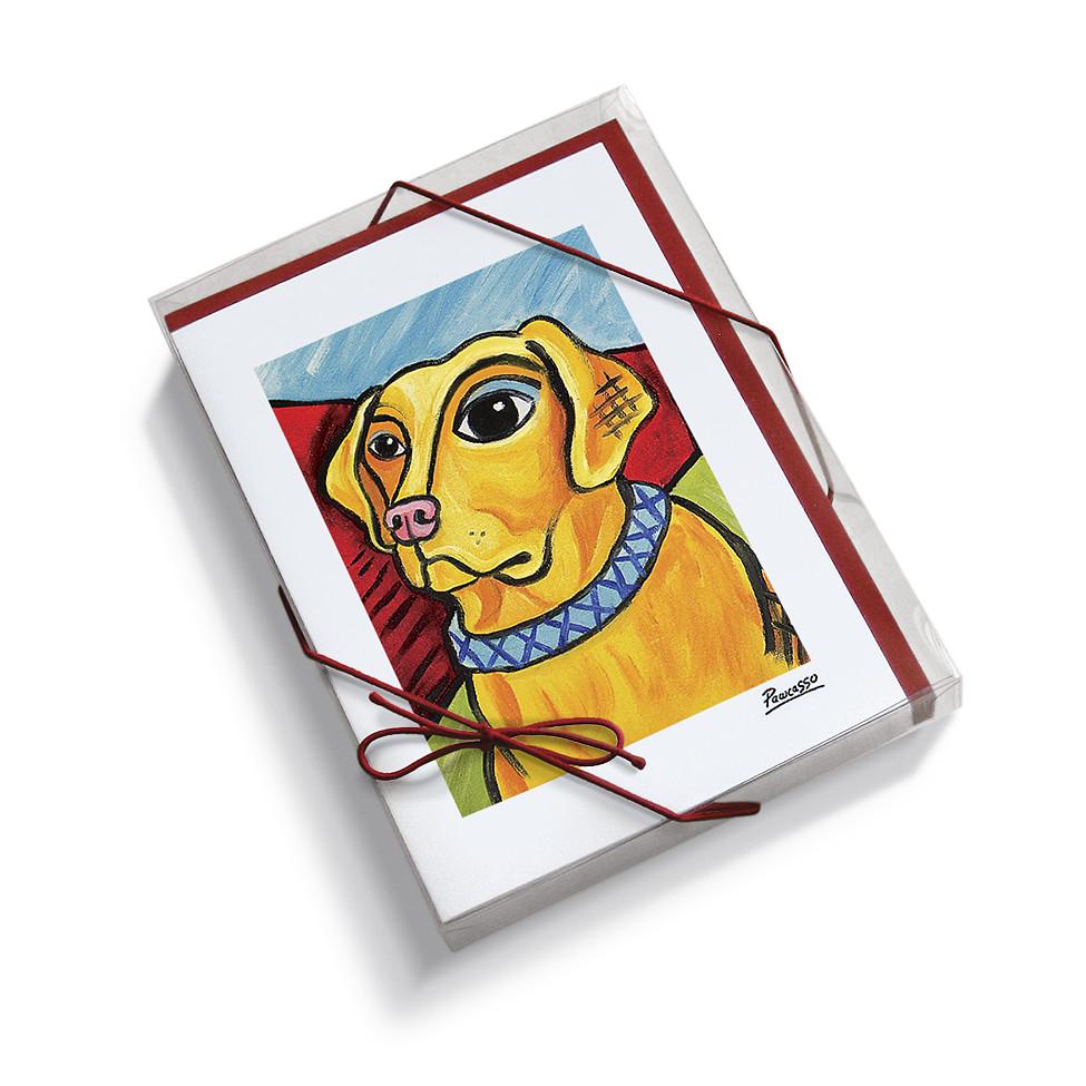 975x975 Labrador Retriever Yellow Pawcasso Notecard Set