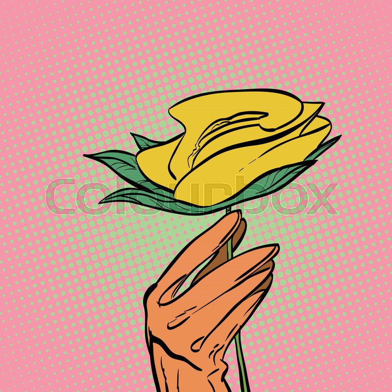 800x800 Hand Holding Rose Women's Hand With Stock Vector Colourbox