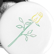 190x190 Yellow Rose Art Deco Large Buttons Spreadshirt