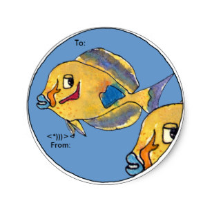307x307 Tang Fish Stickers Labels Zazzle Uk