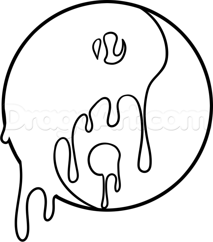 682x774 How To Draw A Melting Yin Yang, Step