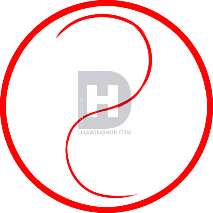 720x720 How To Draw A Tribal Yin Yang, Step