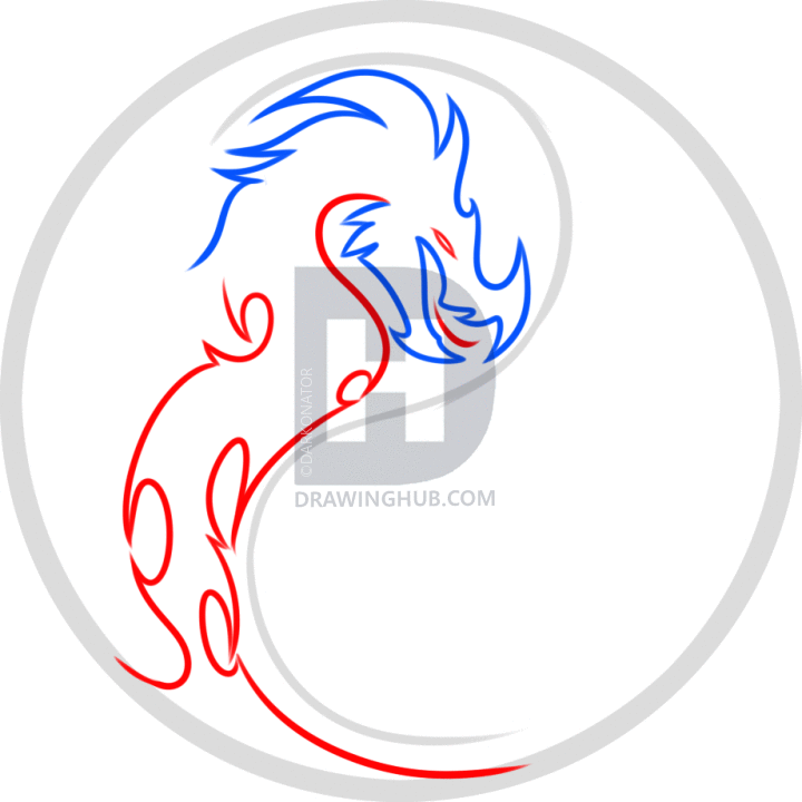 720x720 How To Draw A Tribal Yin Yang, Step