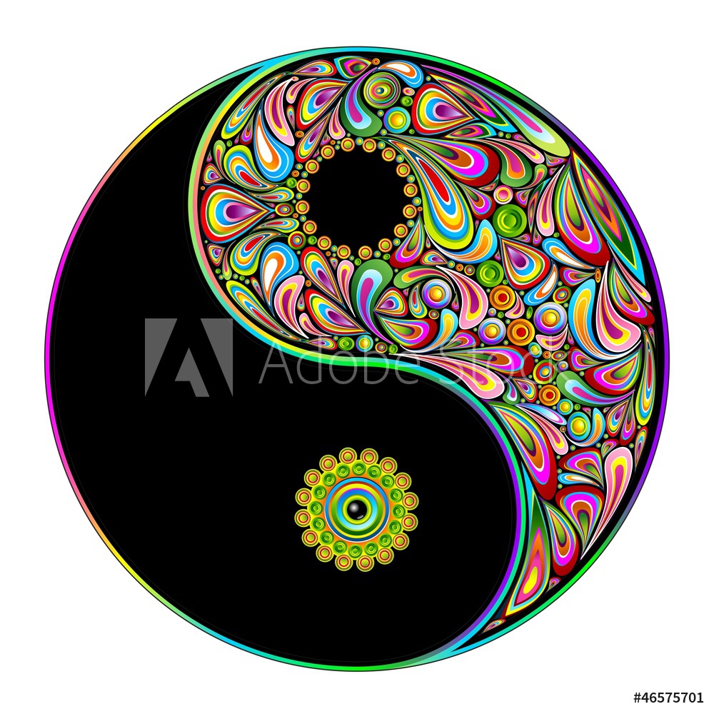 1000x1000 Wall Murals Yin Yang Symbol Psychedelic Art Design Simbolo