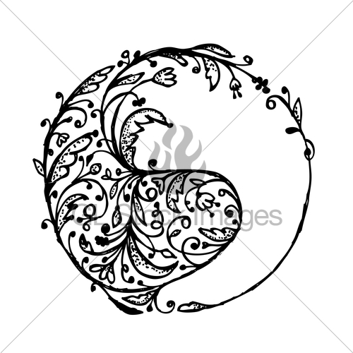 500x500 Yin Yang Sign, Sketch For Your Design Gl Stock Images