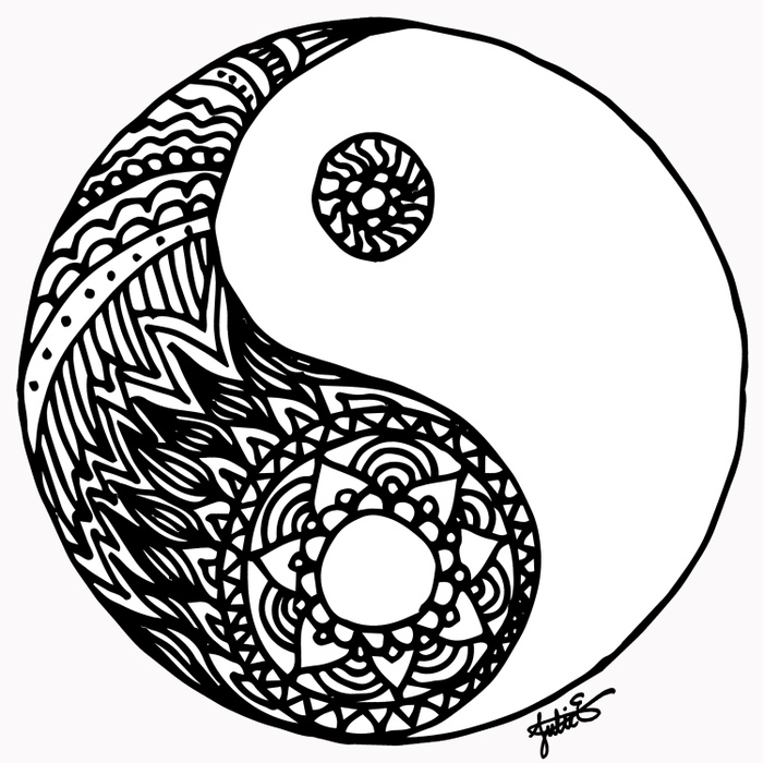 Yin Yang Symbol Drawing