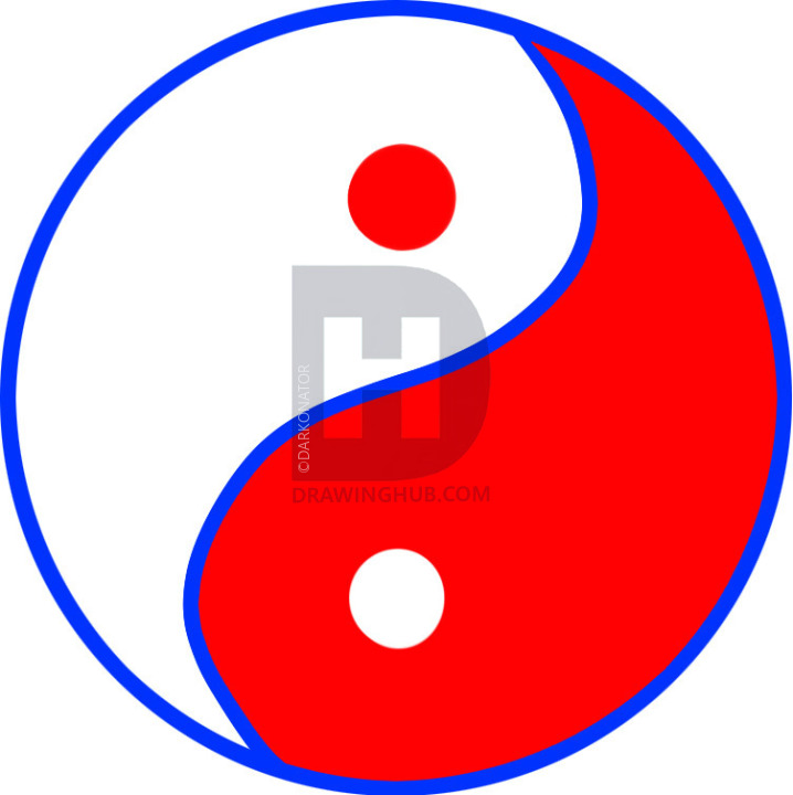 718x720 How To Draw A Yin Yang, Yin Yang, Step
