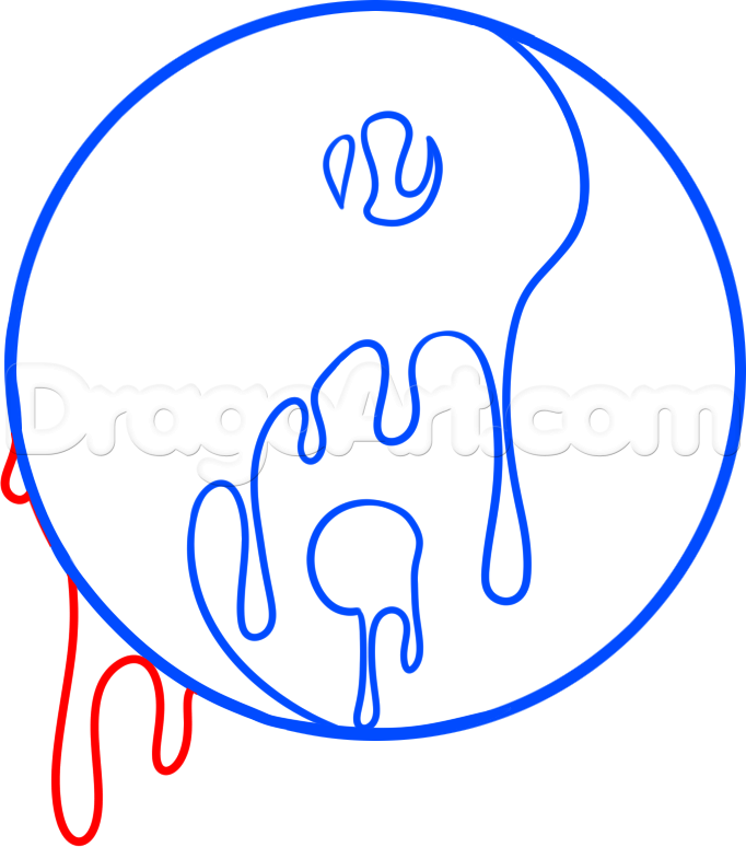 682x774 How To Draw A Melting Yin Yang, Step