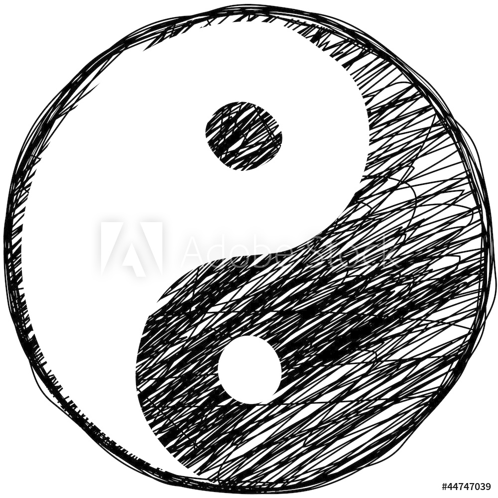 1000x1000 Photo Art Print Doodle Yin Yang Symbol Europosters