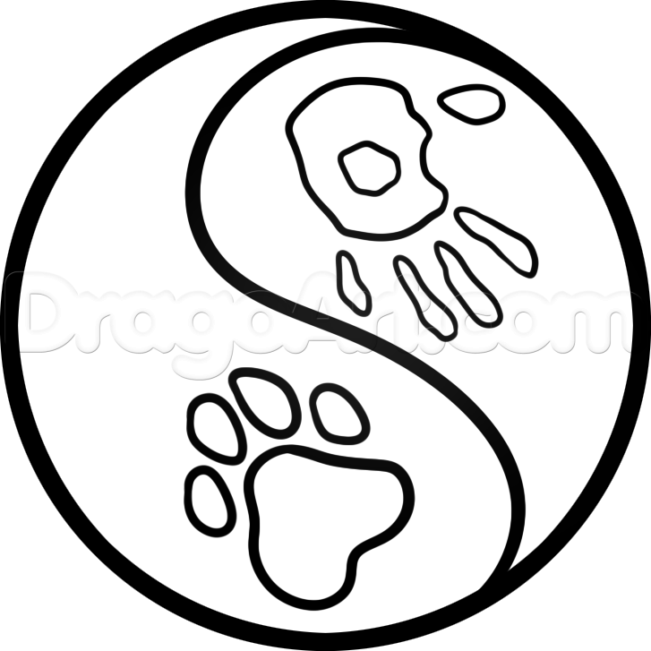 727x727 Step How To Draw Yin Yang Human And Dog