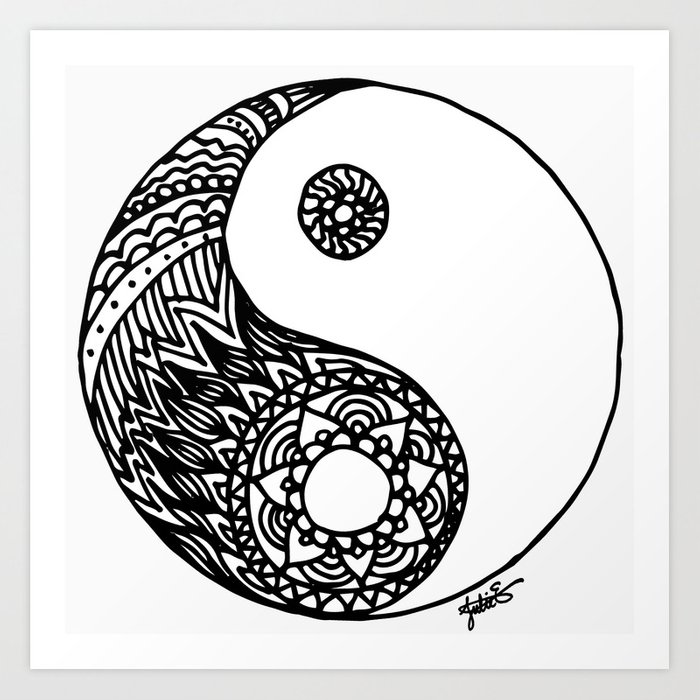 700x700 Tangled Yin Yang Art Print