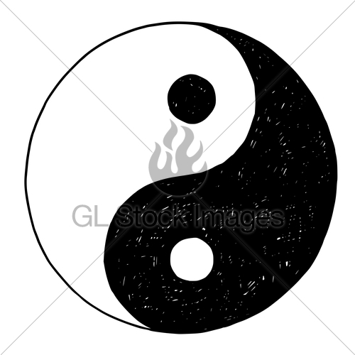 500x500 Hand Drawing Of Yin Yang Jin Jang Symbol Gl Stock Images