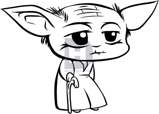 523x375 How To Draw Chibi Yoda, Step