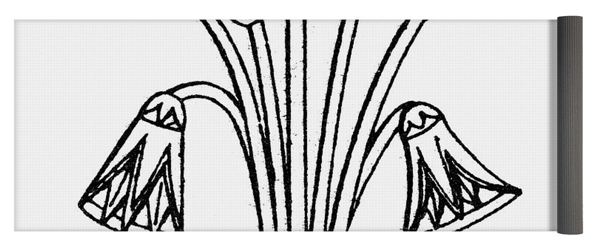 1171x500 Egyptian Symbol Lotus Yoga Mat For Sale