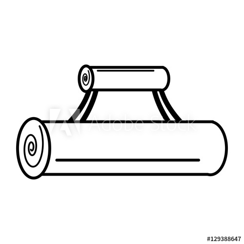 500x500 Yoga Mat Fitness Gym Outline Vector Illustration