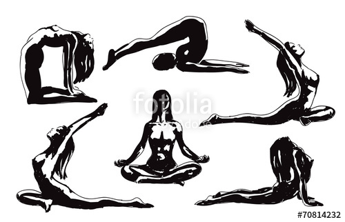 500x322 Sketch Yoga Poses Stock Image And Royalty Free Vector