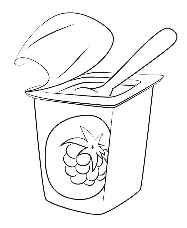 599x728 Cartoon Image Of Yogurt Art Print