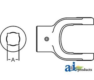 300x257 Implement Yoke Square Bore W Set Screw Fits