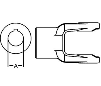 350x300 Implement Yoke Round Bore Wkeyway Set Screw Part No