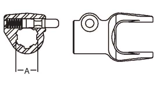 540x294 Weasler Tractor Yoke Series Push Pin, Spline