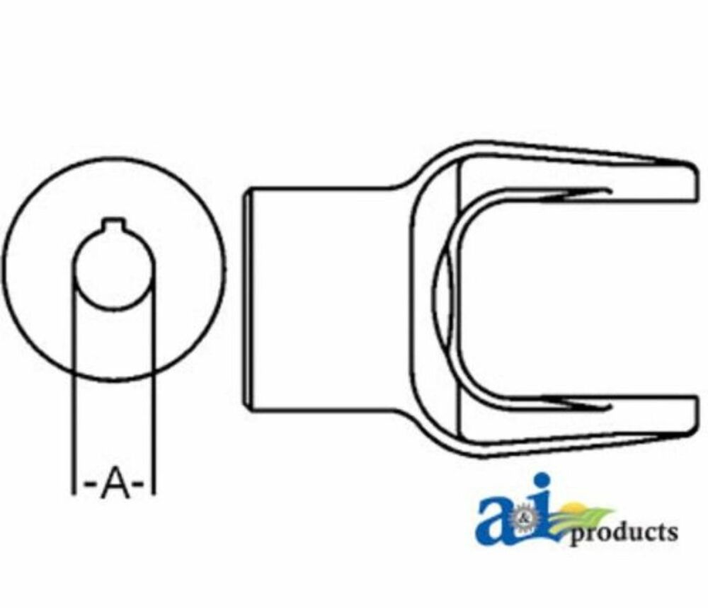 1000x859 Implement Yoke Round Bore W Keyway Set Screw Fits