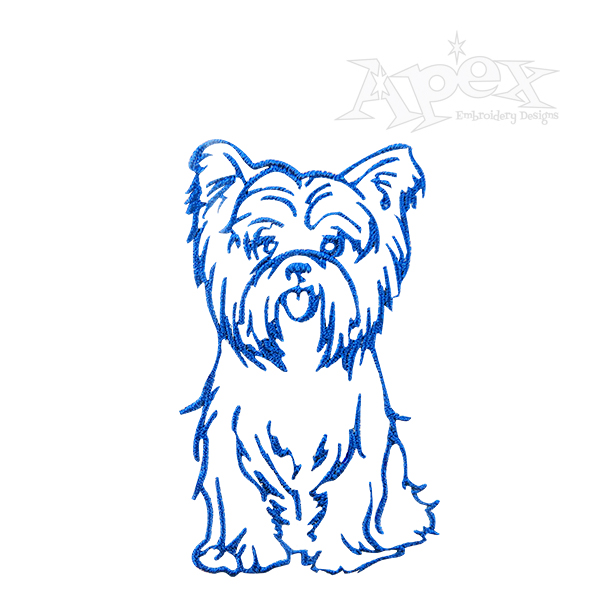 600x600 Yorkshire Terrier Dog Yorkie Embroidery Design