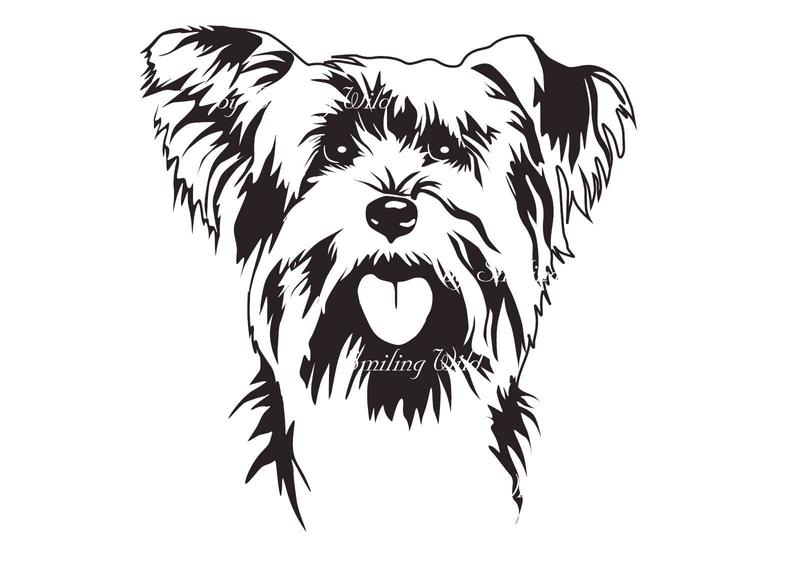 794x562 Yorkie Art Yorkshire Terrier Portrait Design Png Etsy