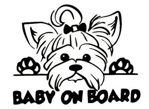 300x220 Baby On Board Yorkie Vinyl Sticker Decal Buy Get Free