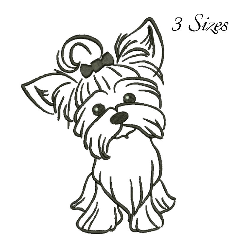 800x800 Yorkshire Terrier Embroidery Design