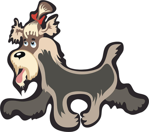 600x529 Cartoon Yorkshire Terrier Walking Happy Art Print