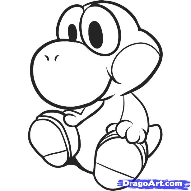 614x614 Draw Baby Yoshi, Step