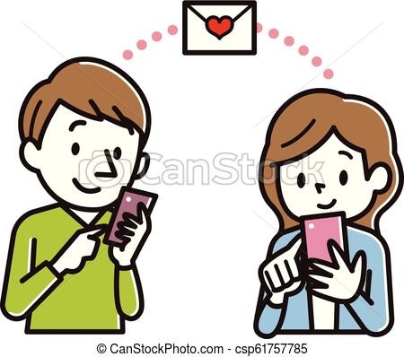 450x398 Illustration Of A Young Couple Who Mails Vector Illustration