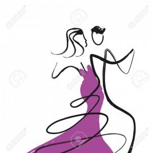 300x300 Stock Illustration Ballroom Dance Couple Background Stylized