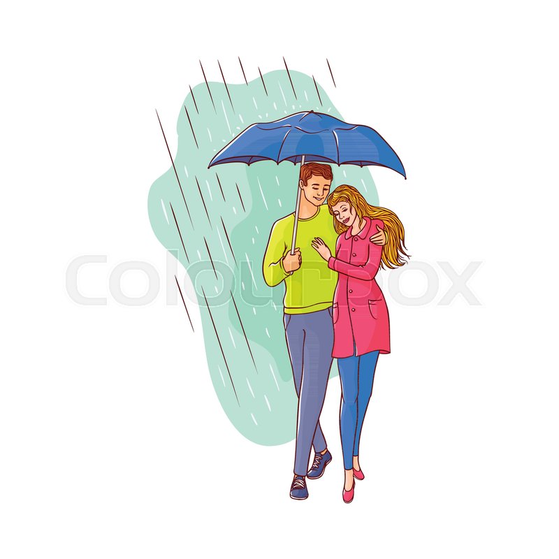 800x800 Vector Sketch Cartoon Young Couple Stock Vector Colourbox