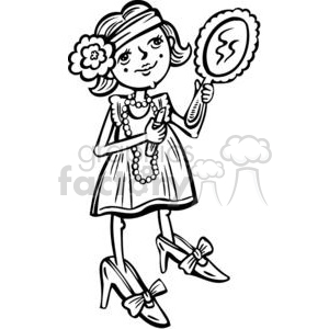 300x300 Young Girl Putting Makeup On Clipart Royalty Free Clipart