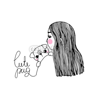 400x400 Beautiful Young Girl And A Cute Pug Buy Photos Ap Images