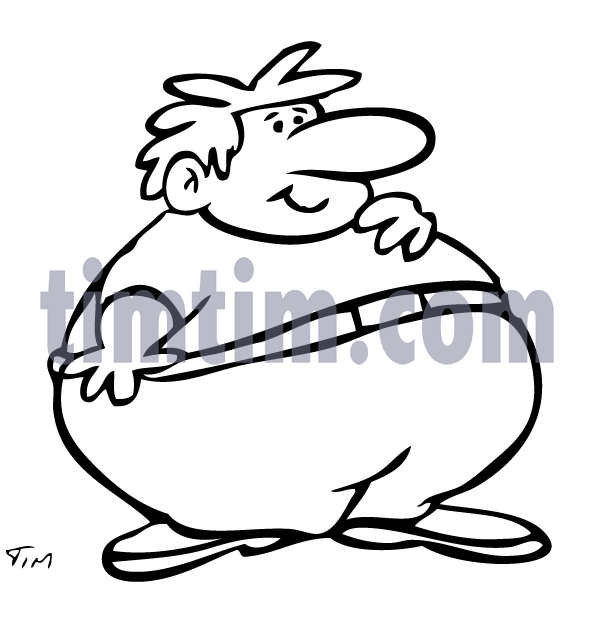 594x628 Free Drawing Of A Fat Man Bw From The Category People