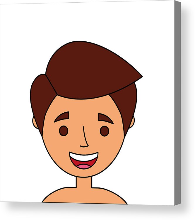 666x750 Happy Young Man Smile Profile Cartoon Character Acrylic Print