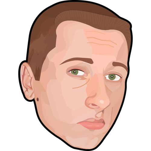 500x500 Young Man Portrait Vector Drawing