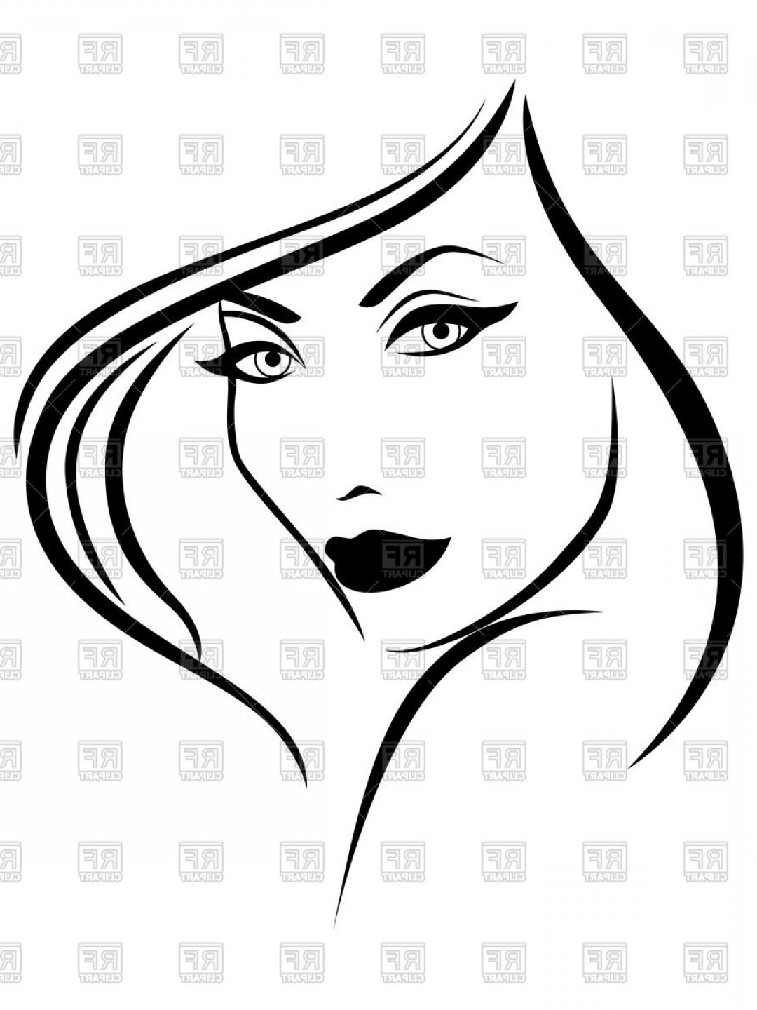 1080x1440 Portrait Of Beautiful Young Woman Sketching Glamourous Face Vector