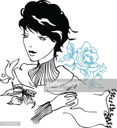 396x433 Pretty Young Woman Drawing Vector Premium Clipart