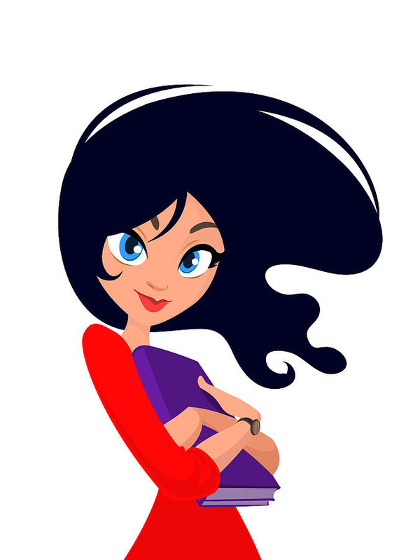 570x799 Vector Illustration Of Young Woman Cartoon Easy Edit Layered