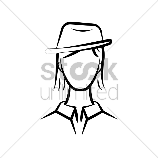 600x600 Young Woman Wearing A Hat Vector Image