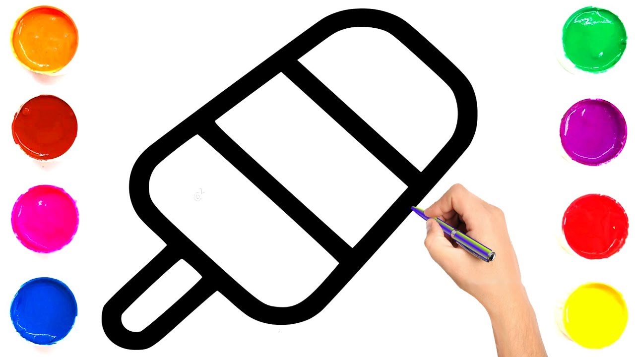 1280x720 Glitter Ice Cream Coloring And Drawing For Kids, Toddlers