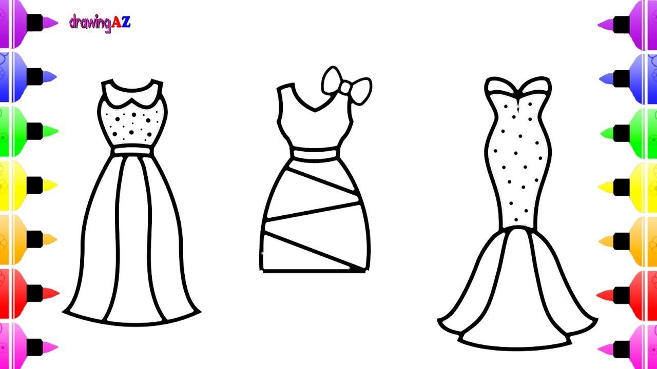 1280x720 How To Draw Dress, Clothes For Girls Children's Coloring Pages