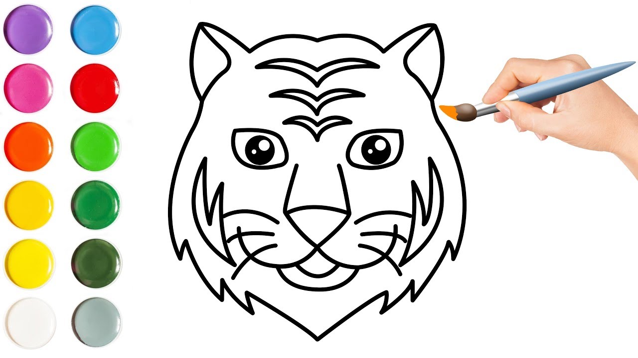 1280x720 Tiger Coloring And Drawing Learn Colors For Kids