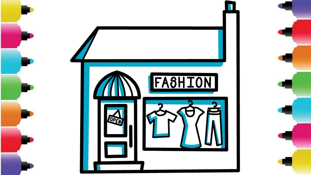 1280x720 How To Draw A Shopping Mall For Kids ! Youtube Videos For Kids