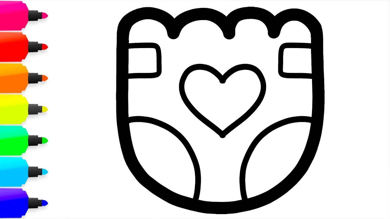 1280x720 Coloring Baby Diapers Painting For Toddlers And Drawing