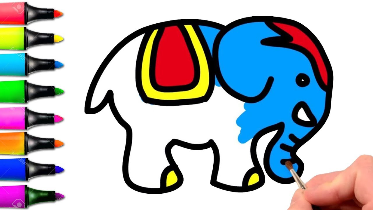 1280x720 Elephant Coloring Book For Children How To Draw Elephant Animals